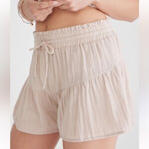 Aeropostale High Waist Cream Shorts Size Medium